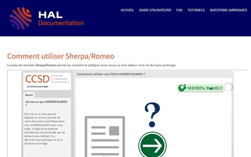 Couverture de Comment utiliser Sherpa/Romeo - HAL Documentation